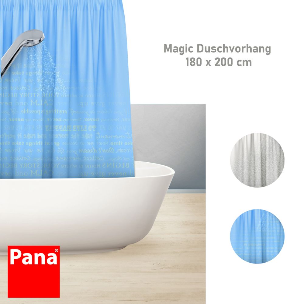 PANA® Magic Duschvorhang • 180 x 200 cm • verschiedene Designs