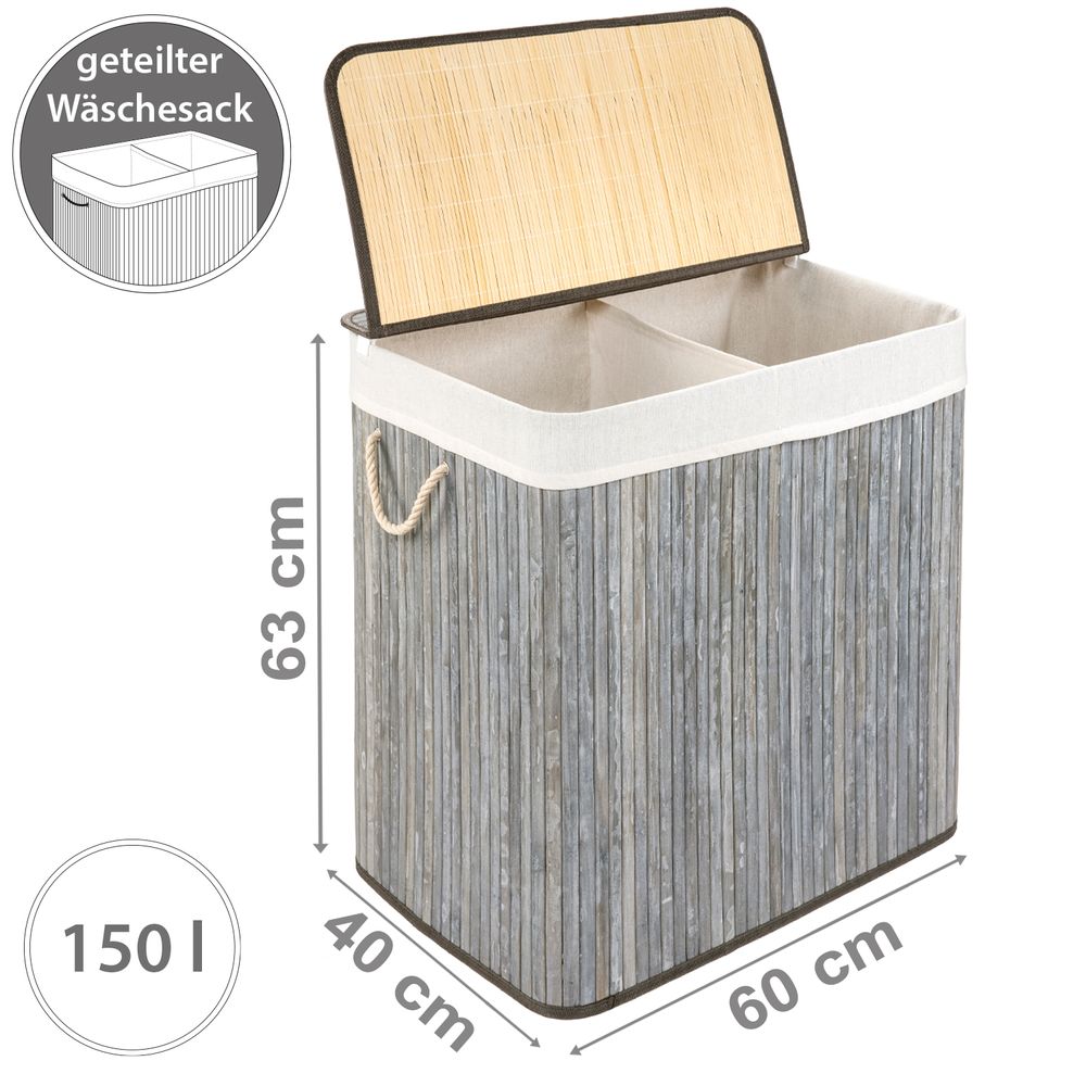 PANA® ECO Bambus Wäschekorb • versch. Größen & Farben