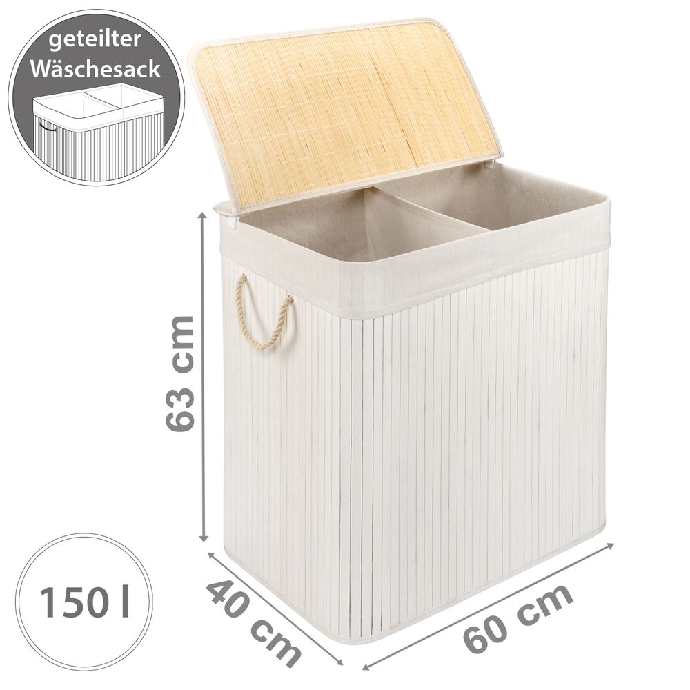 PANA® ECO Bambus Wäschekorb • versch. Größen & Farben