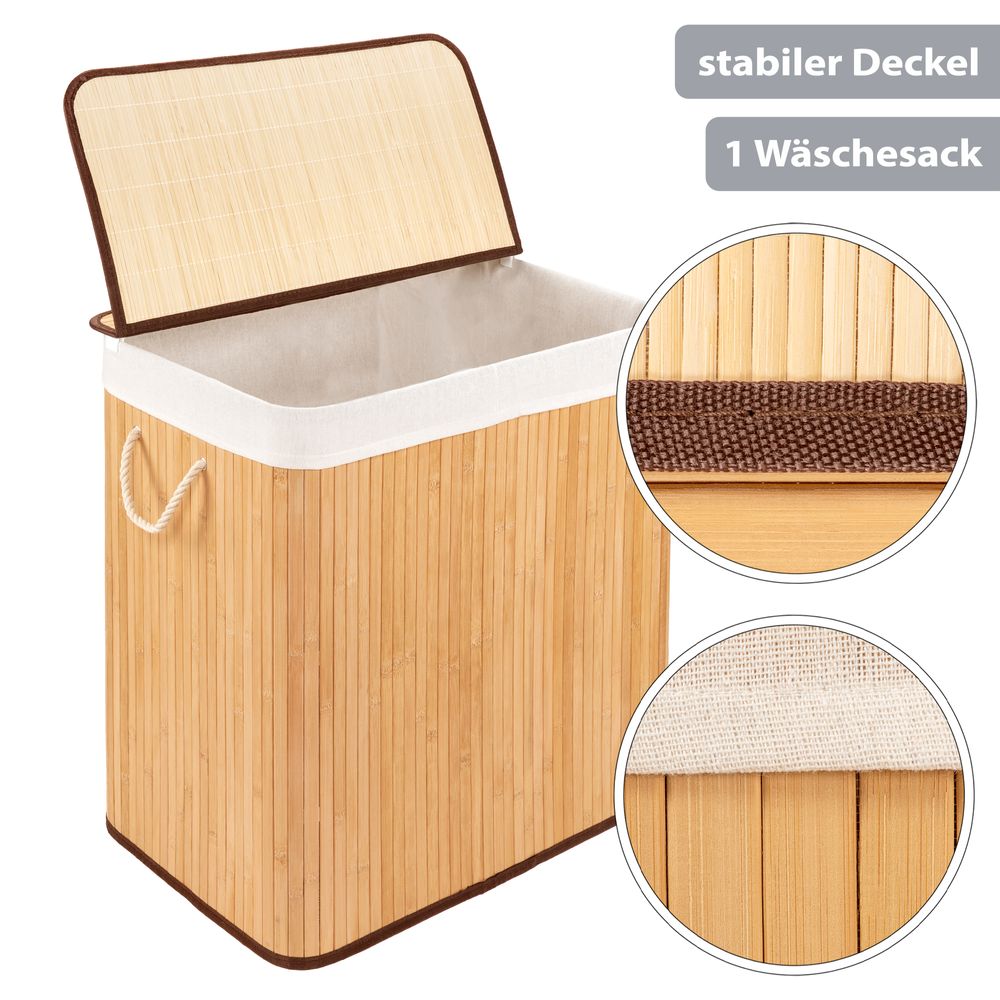 PANA® ECO Bambus Wäschekorb • versch. Größen & Farben