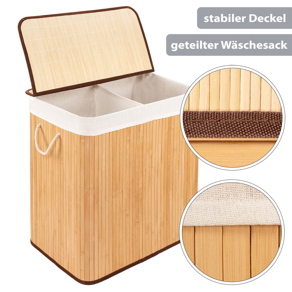 PANA® ECO Bambus Wäschekorb • versch. Größen & Farben