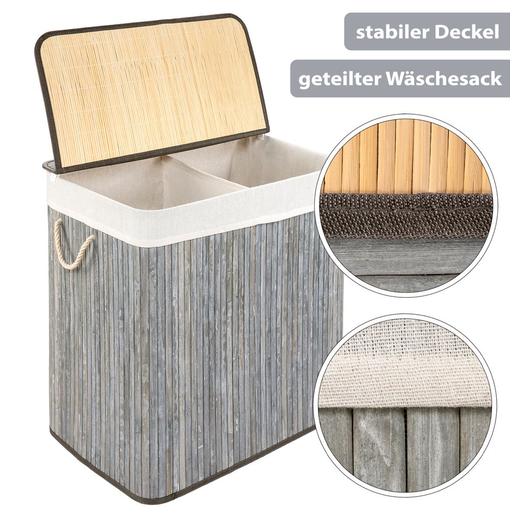 PANA® ECO Bambus Wäschekorb • versch. Größen & Farben