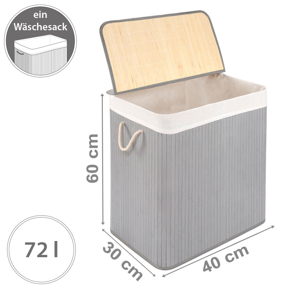 PANA® ECO Bambus Wäschekorb • versch. Größen & Farben