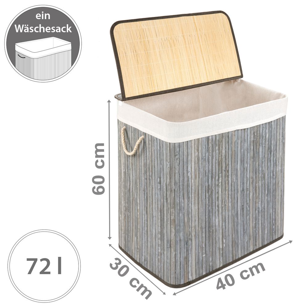 PANA® ECO Bambus Wäschekorb • versch. Größen & Farben