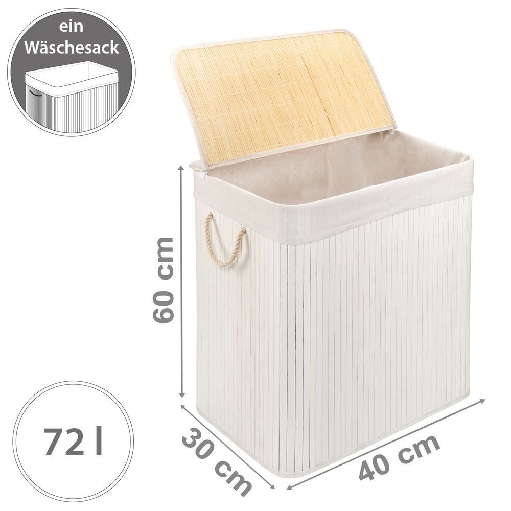 PANA® ECO Bambus Wäschekorb • versch. Größen & Farben