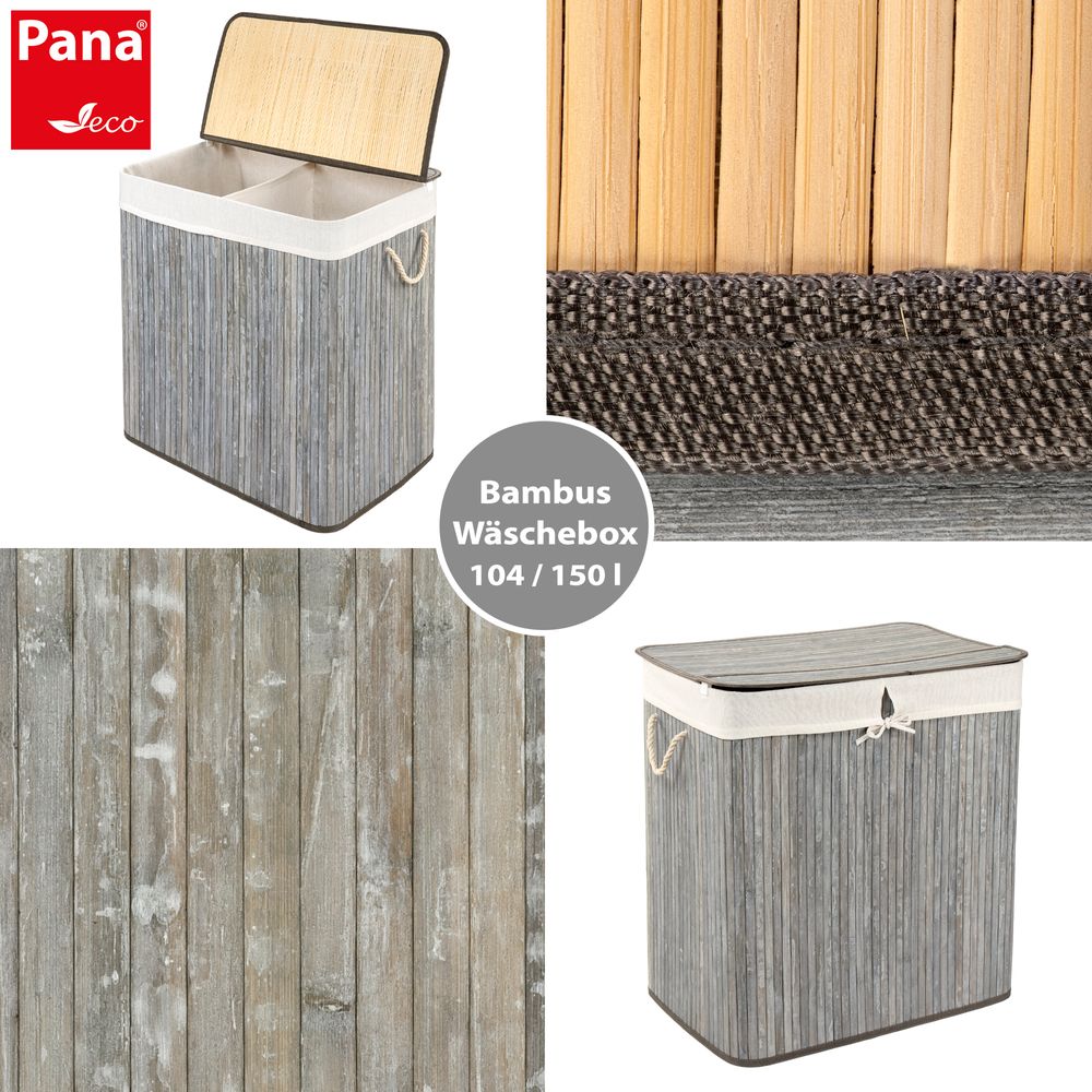 PANA® ECO Bambus Wäschekorb • versch. Größen & Farben