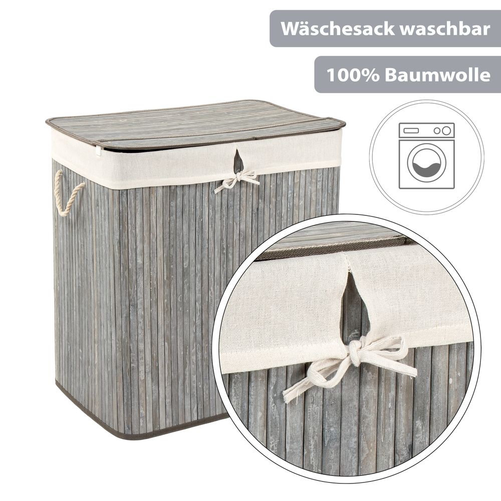 PANA® ECO Bambus Wäschekorb • versch. Größen & Farben