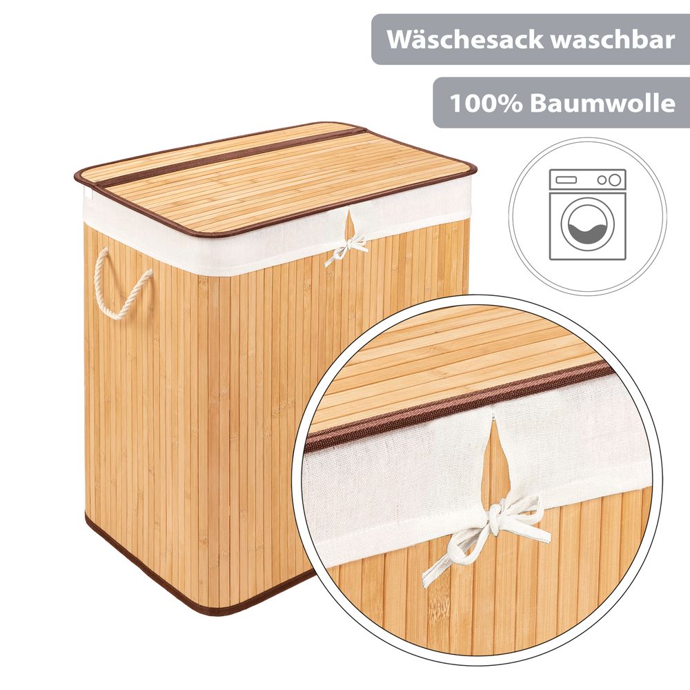 PANA® ECO Bambus Wäschekorb • versch. Größen & Farben
