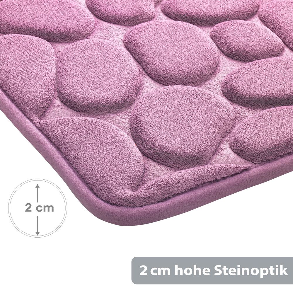 PANA® Badematte mit Memory Foam im Stein Design • versch. Farben