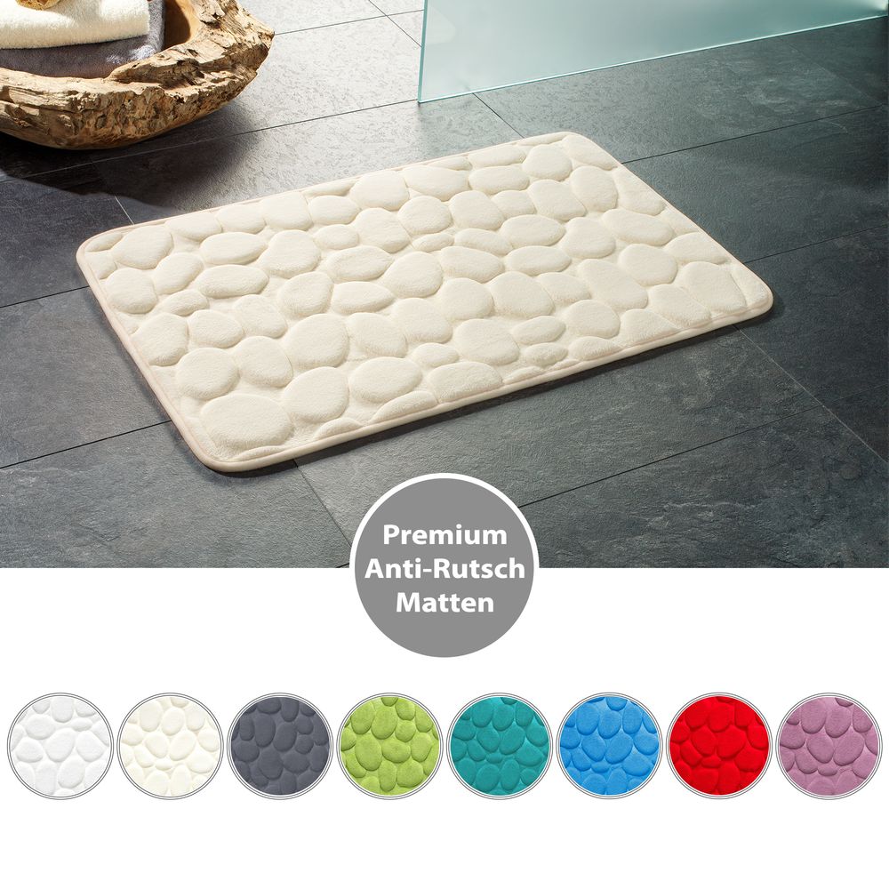 PANA® Badematte mit Memory Foam im Stein Design • versch. Farben – Pana Online Shop