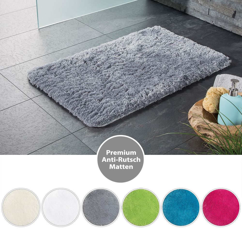 PANA® Flauschige Hochflor Badematte • versch. Größen, Formen & Farben
