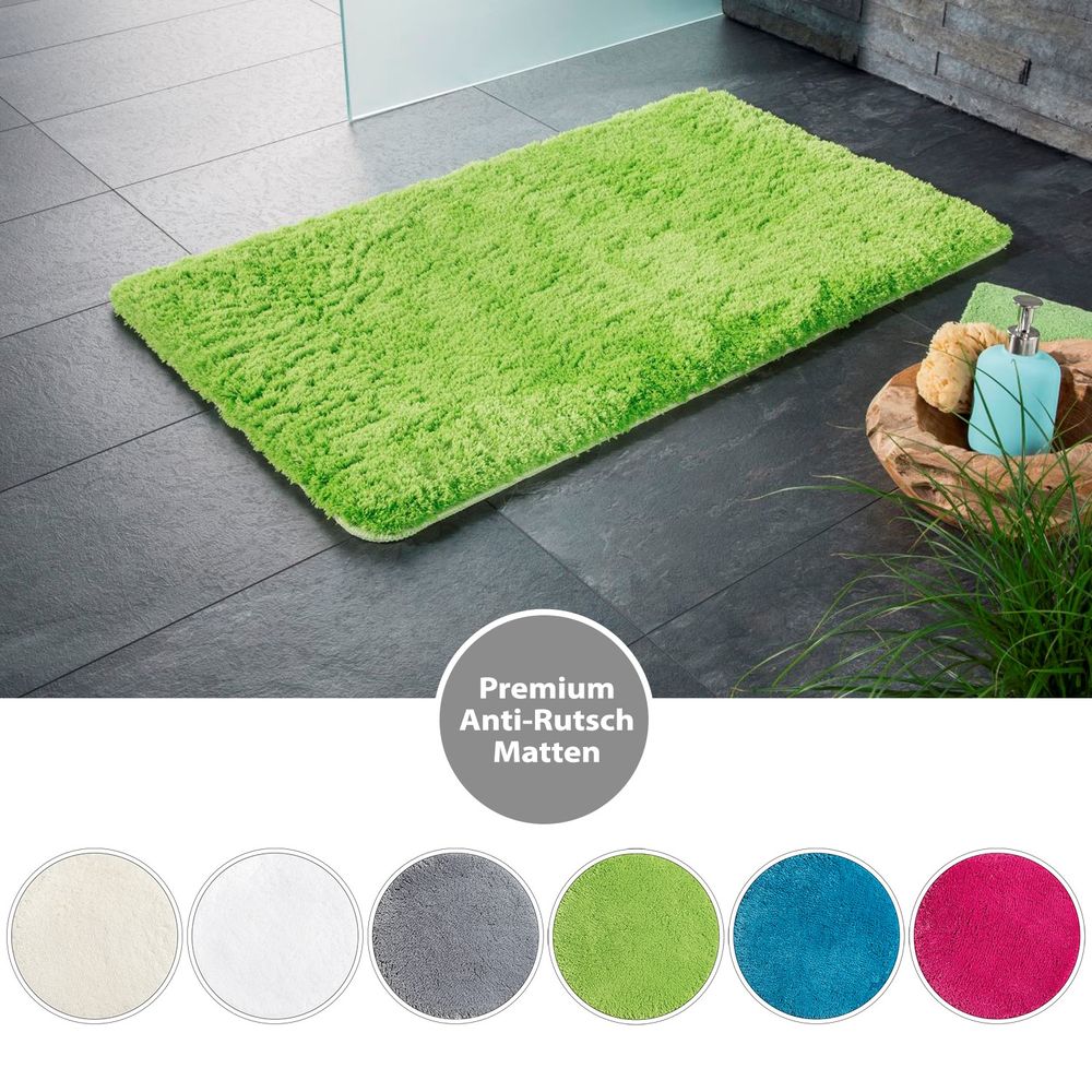 PANA® Flauschige Hochflor Badematte • versch. Größen, Formen & Farben