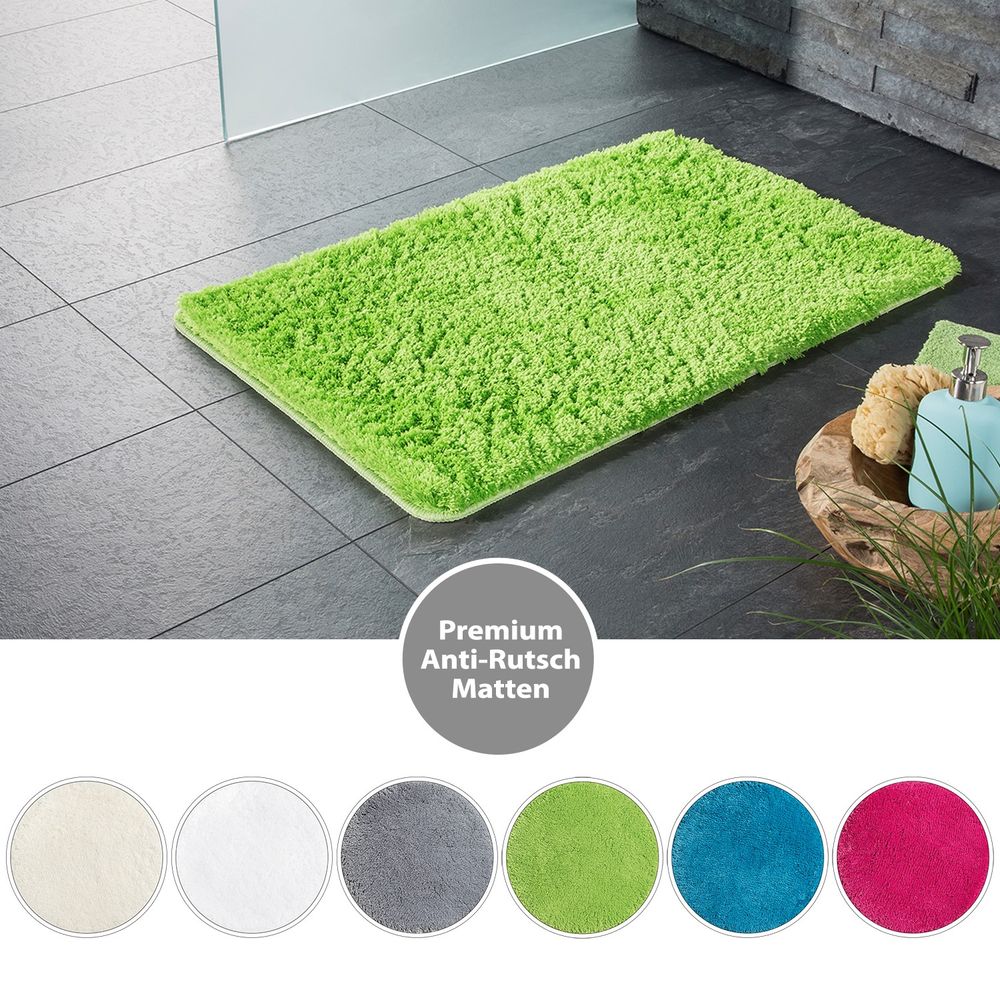 PANA® Flauschige Hochflor Badematte • versch. Größen, Formen & Farben