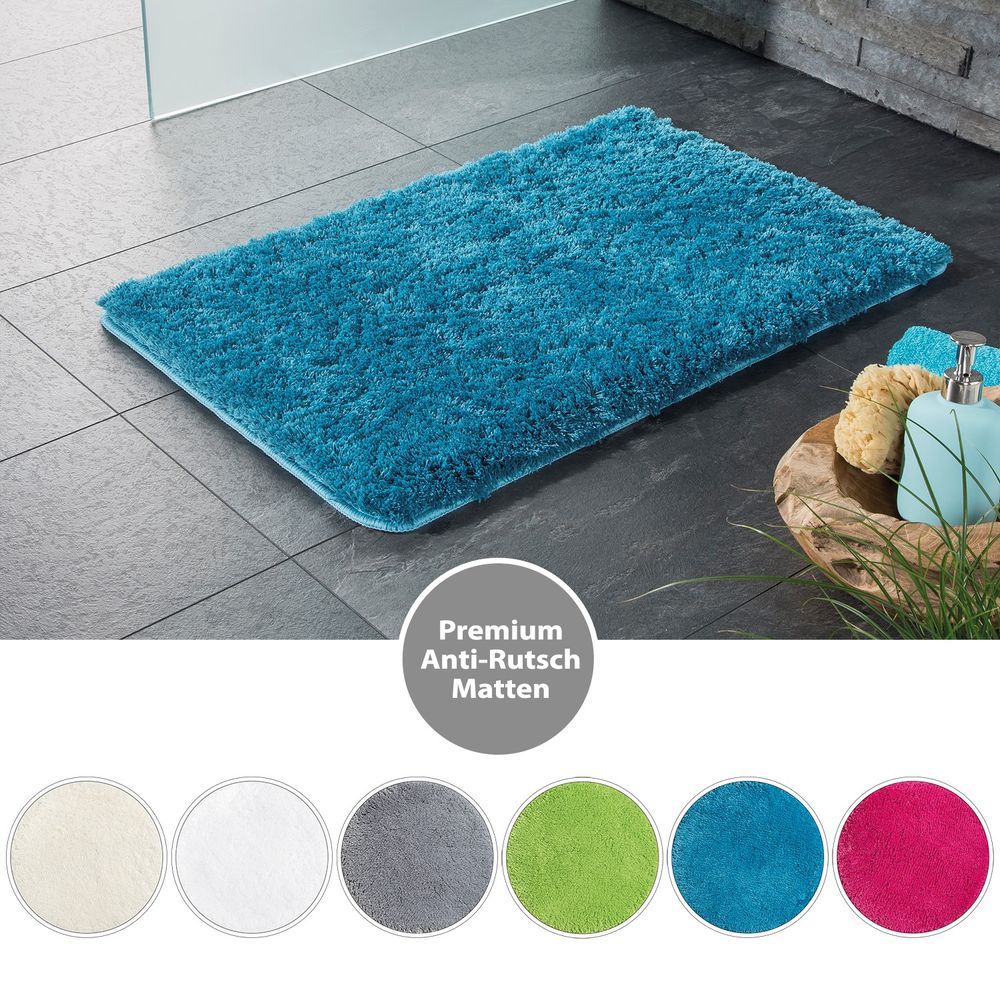 PANA® Flauschige Hochflor Badematte • versch. Größen, Formen & Farben
