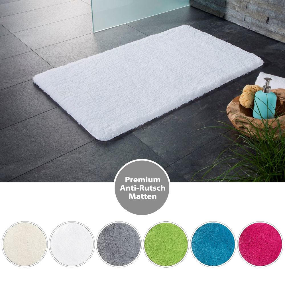 PANA® Flauschige Hochflor Badematte • versch. Größen, Formen & Farben