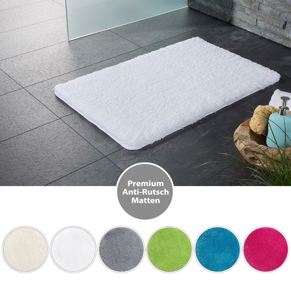 PANA® Flauschige Hochflor Badematte • versch. Größen, Formen & Farben