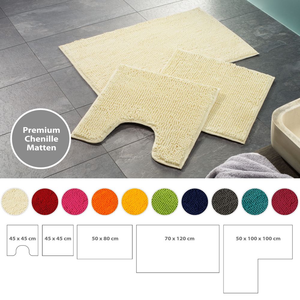 PANA® Chenille Bademattenset Mikrofaser • versch. Varianten