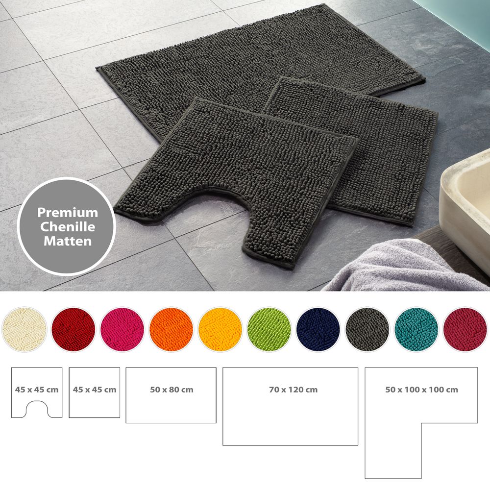 PANA® Chenille Bademattenset Mikrofaser • versch. Varianten