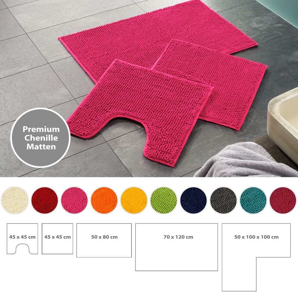 PANA® Chenille Bademattenset Mikrofaser • versch. Varianten