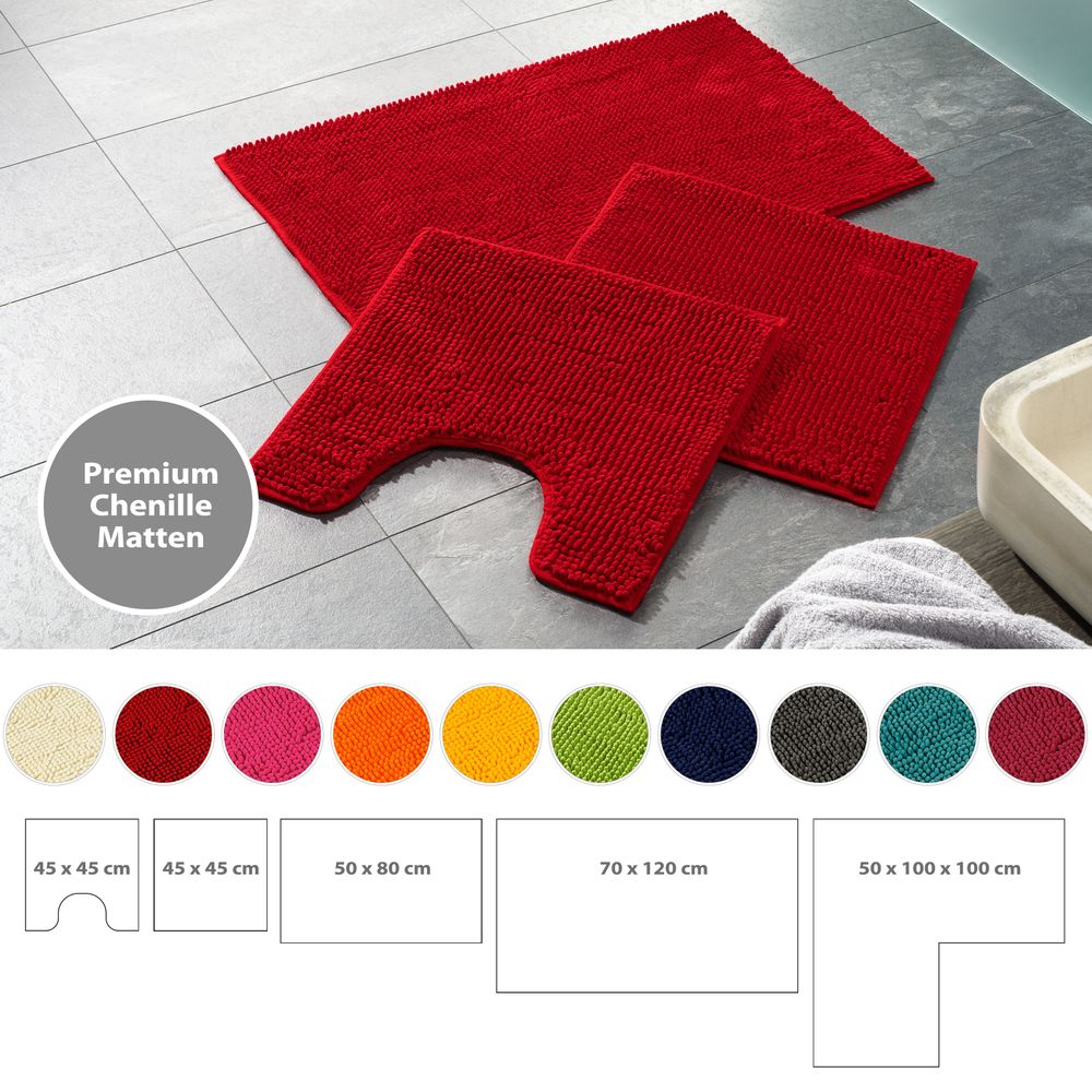 PANA® Chenille Bademattenset Mikrofaser • versch. Varianten