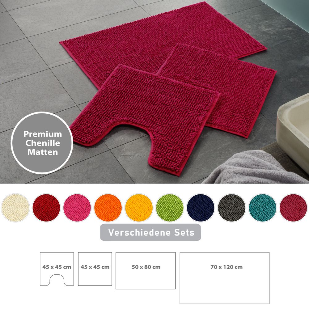 PANA® Chenille Bademattenset Mikrofaser • versch. Varianten