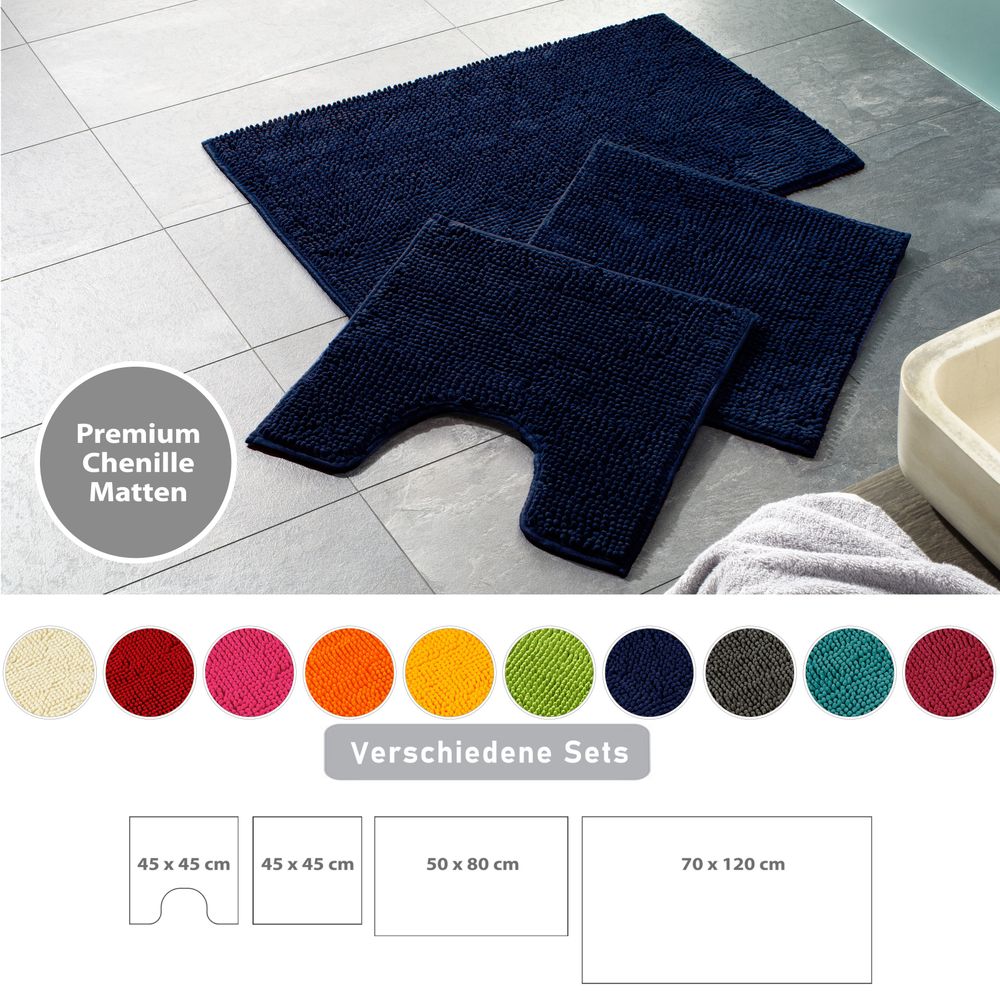 PANA® Chenille Bademattenset Mikrofaser • versch. Varianten