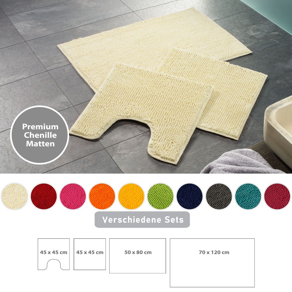 PANA® Chenille Bademattenset Mikrofaser • versch. Varianten