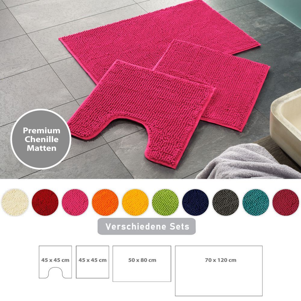 PANA® Chenille Bademattenset Mikrofaser • versch. Varianten