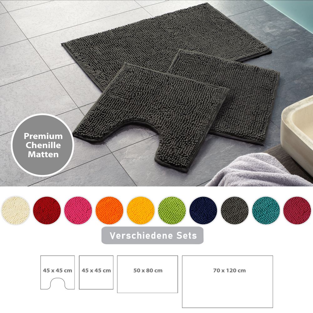 PANA® Chenille Bademattenset Mikrofaser • versch. Varianten