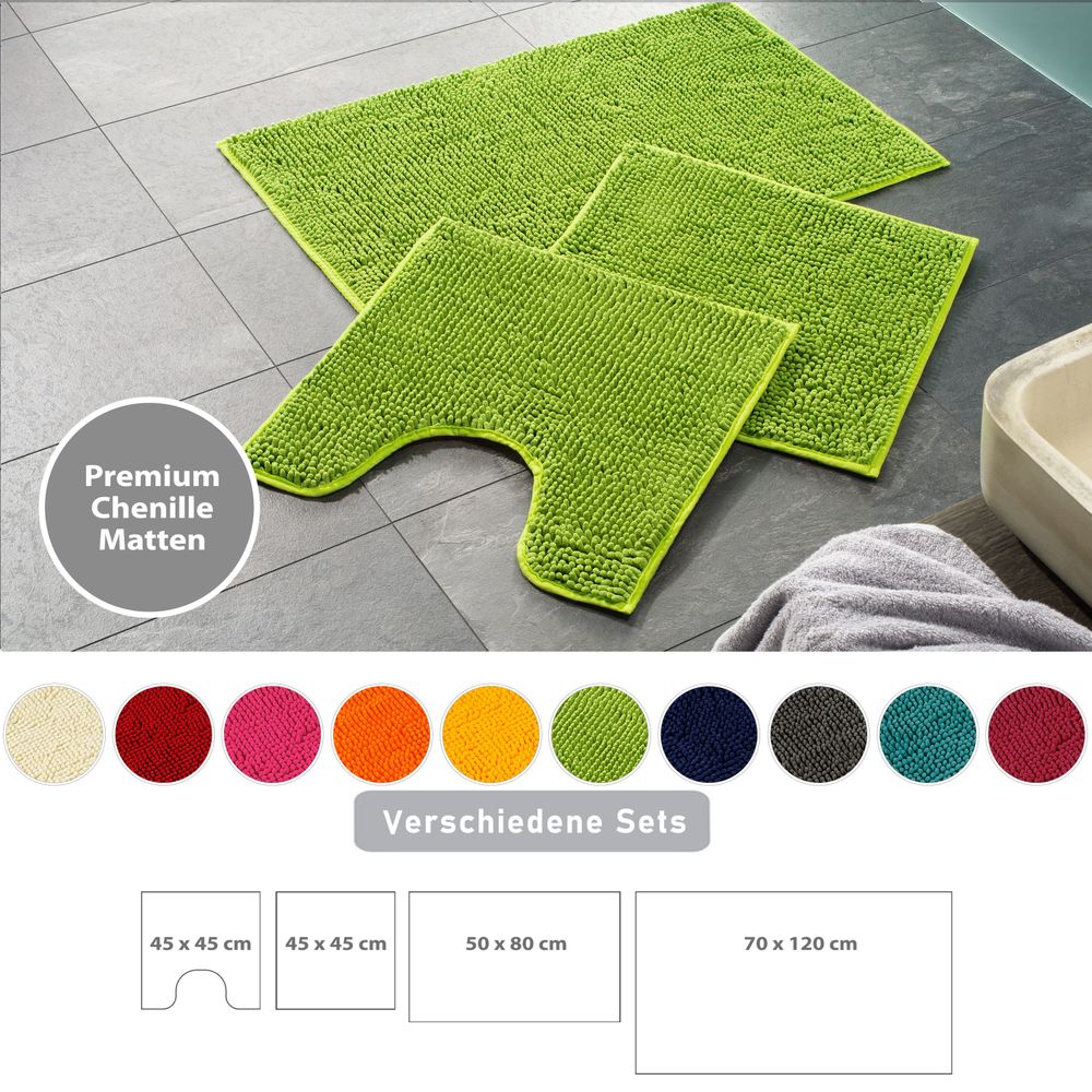 PANA® Chenille Bademattenset Mikrofaser • versch. Varianten