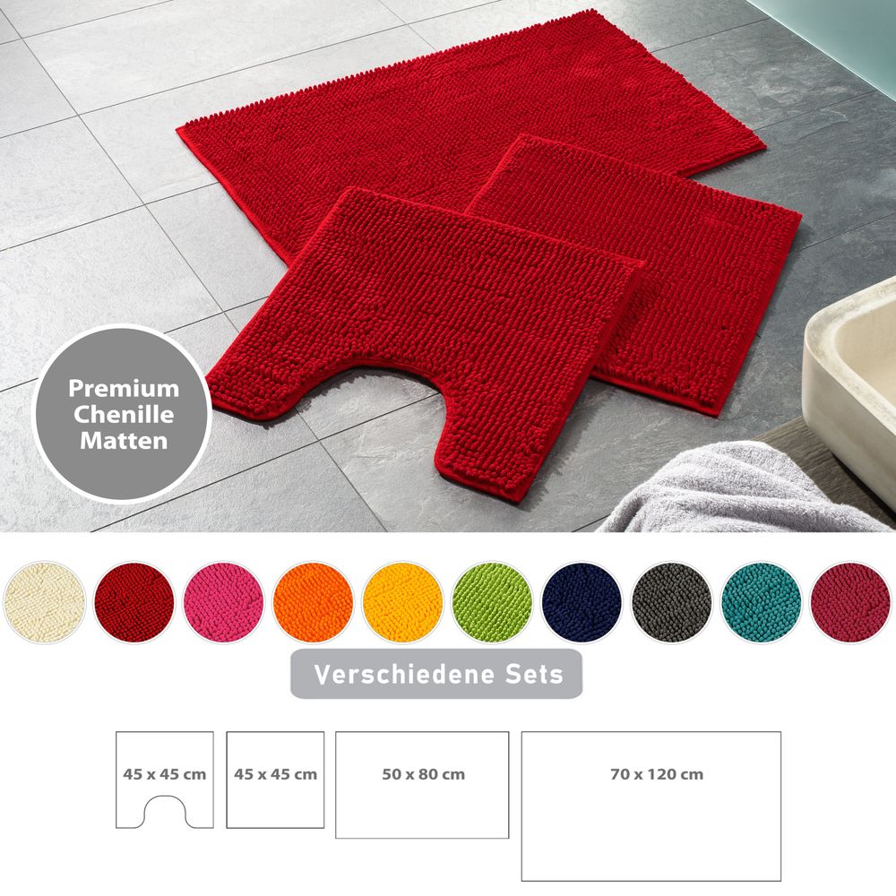 PANA® Chenille Bademattenset Mikrofaser • versch. Varianten