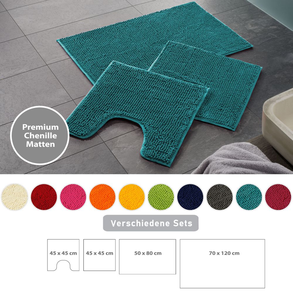 PANA® Chenille Bademattenset Mikrofaser • versch. Varianten