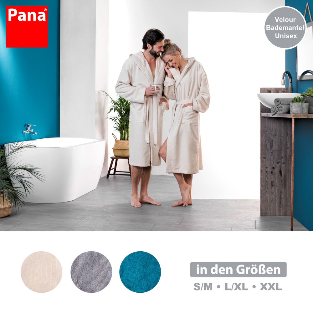 PANA® Bademantel aus Baumwolle/Polyester • versch. Farben & Größen