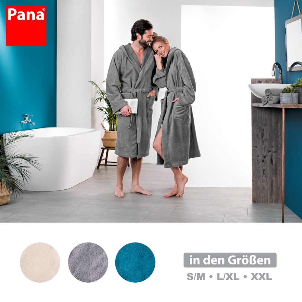PANA® Bademantel aus Baumwolle/Polyester • versch. Farben & Größen
