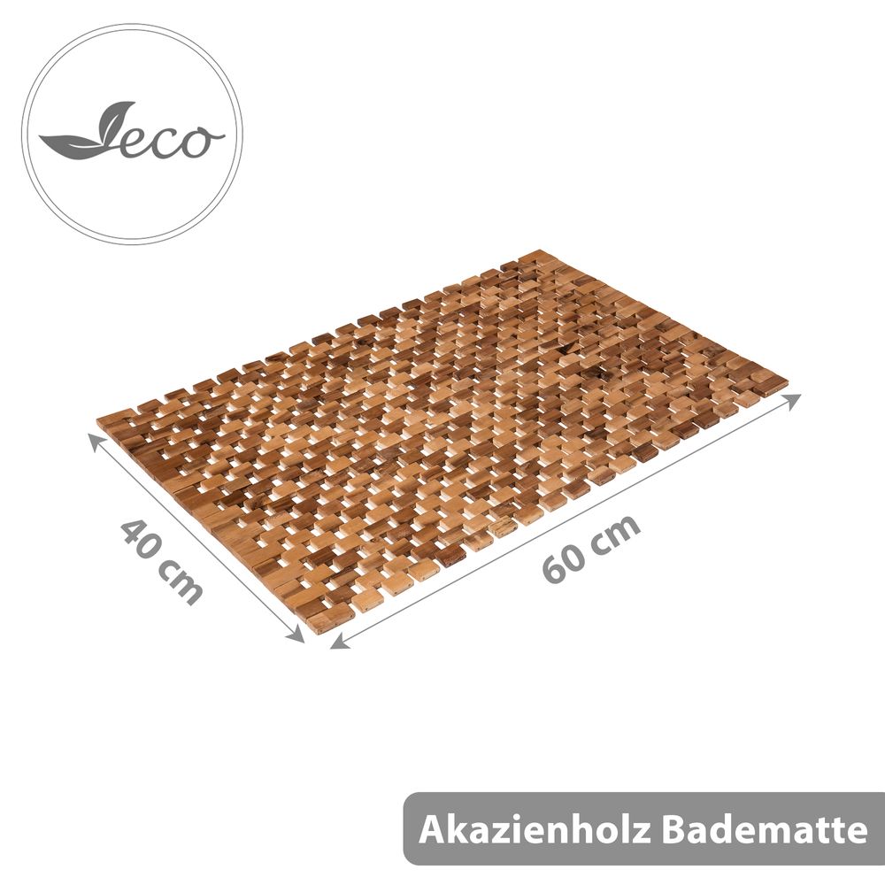 PANA® Badematte aus 100% Akazienholz • versch. Größen und Sets