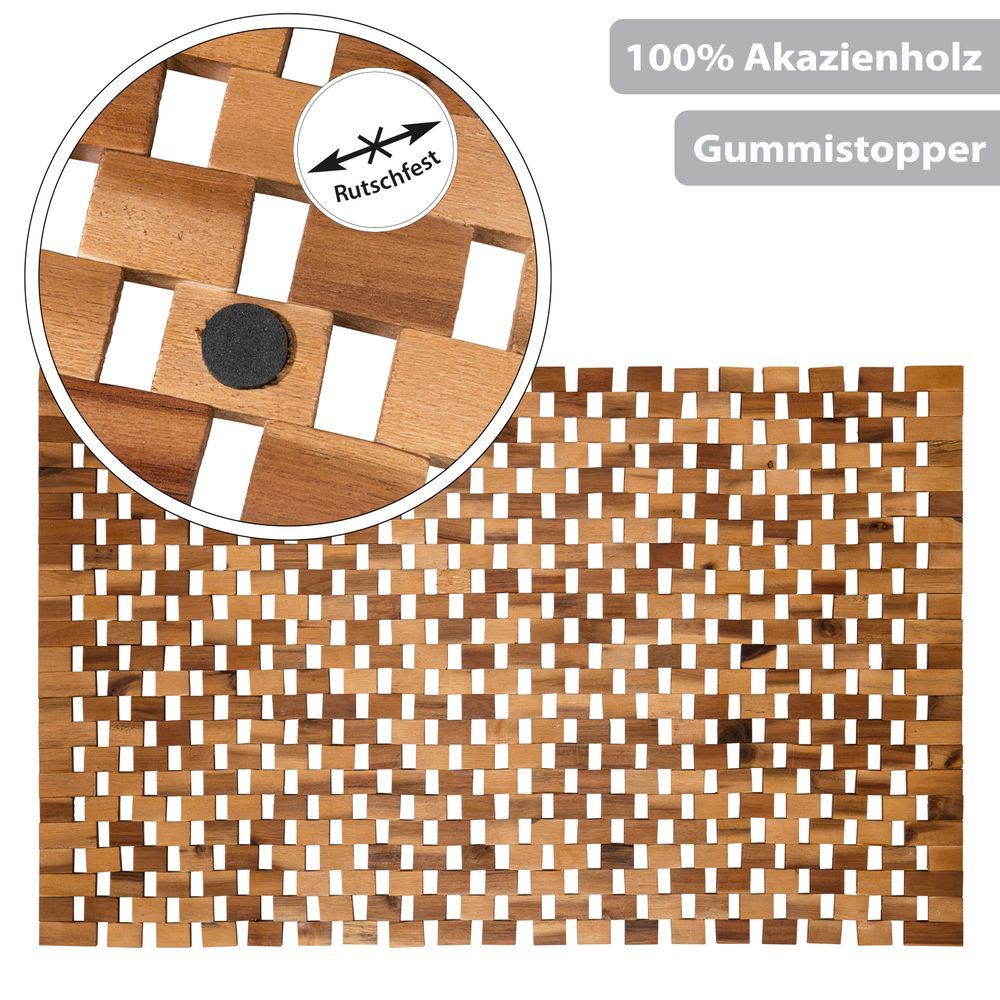 PANA® Badematte aus 100% Akazienholz • versch. Größen und Sets
