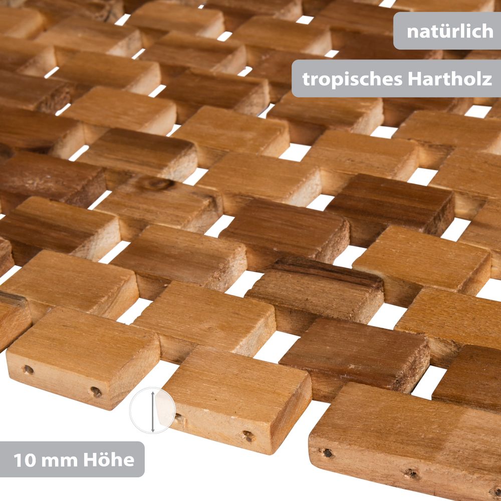 PANA® Badematte aus 100% Akazienholz • versch. Größen und Sets