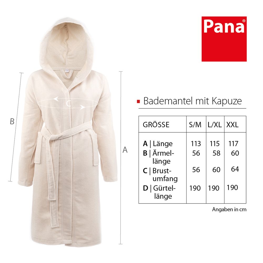 PANA® Bademantel aus Baumwolle/Polyester • versch. Farben & Größen