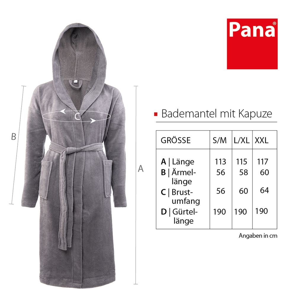 PANA® Bademantel aus Baumwolle/Polyester • versch. Farben & Größen