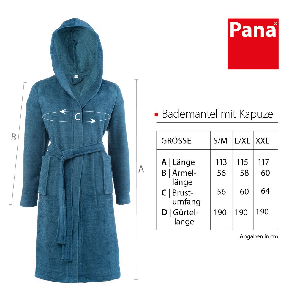 PANA® Bademantel aus Baumwolle/Polyester • versch. Farben & Größen