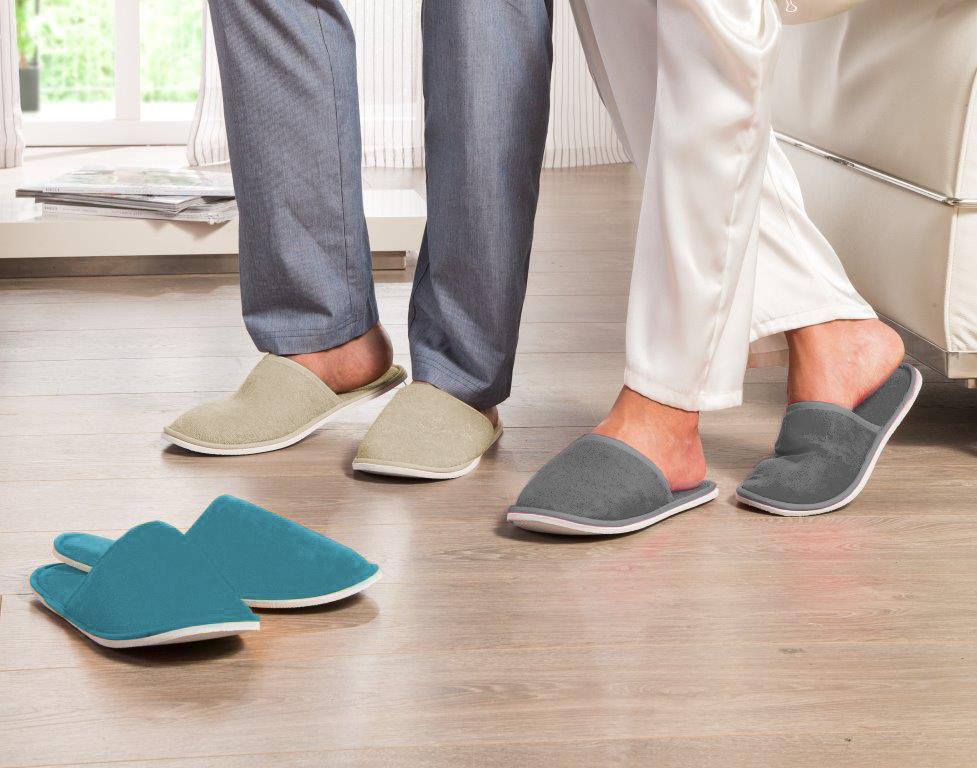 PANA® Frottier Gästepantoffeln Unisex Baumwolle • versch. Farben & Größen