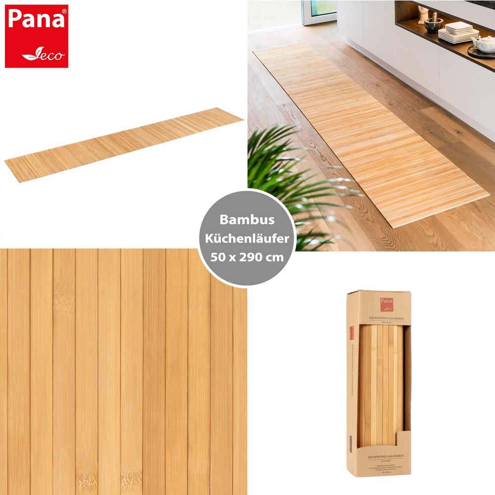 PANA® ECO Bambus Küchenläufer • Natur • versch. Größen