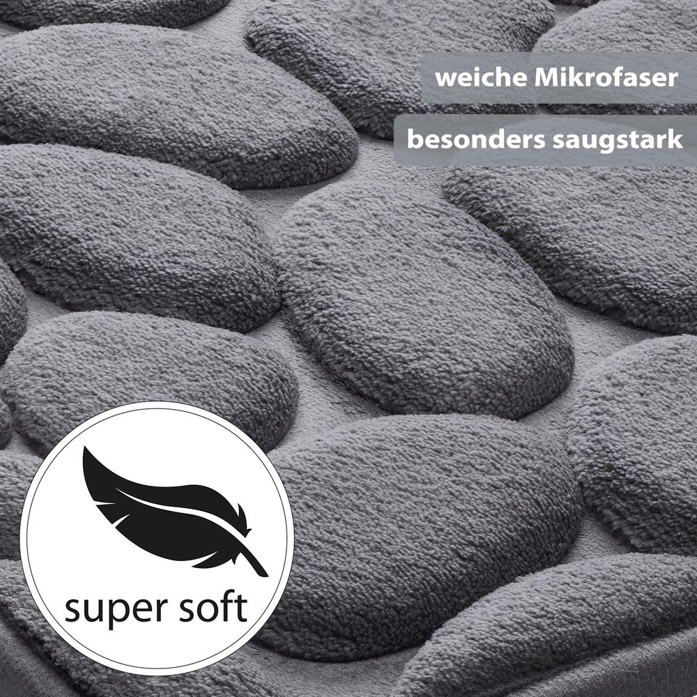 PANA® Badematte mit Memory Foam im Stein Design • versch. Farben