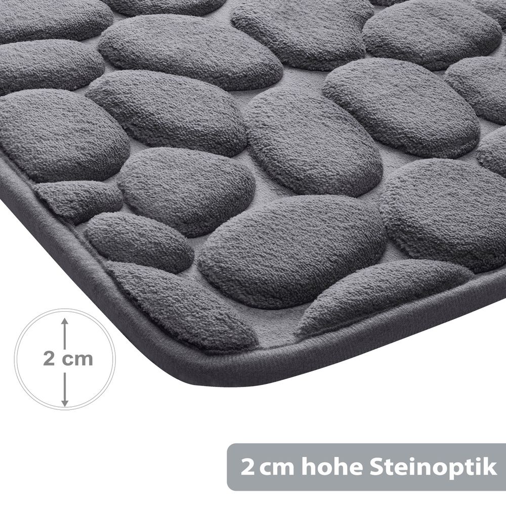 PANA® Badematte mit Memory Foam im Stein Design • versch. Farben