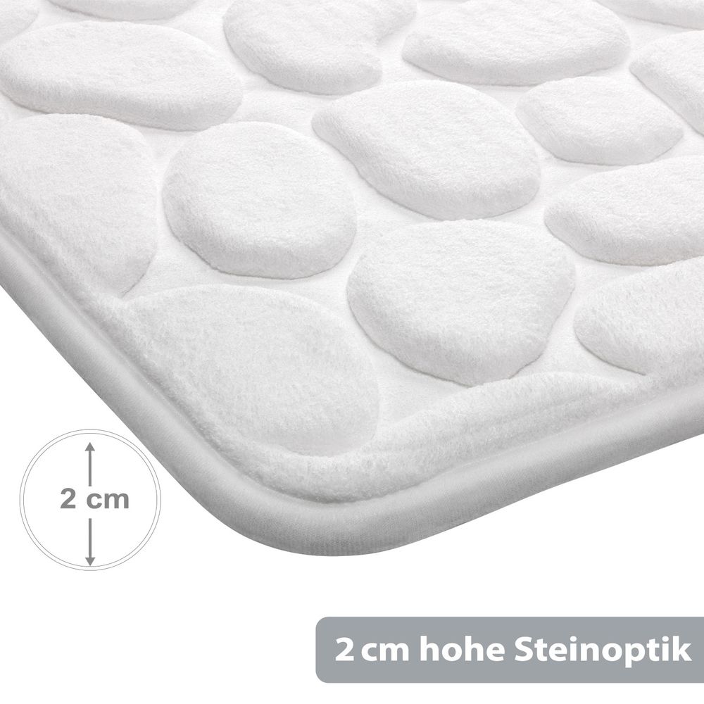 PANA® Badematte mit Memory Foam im Stein Design • versch. Farben