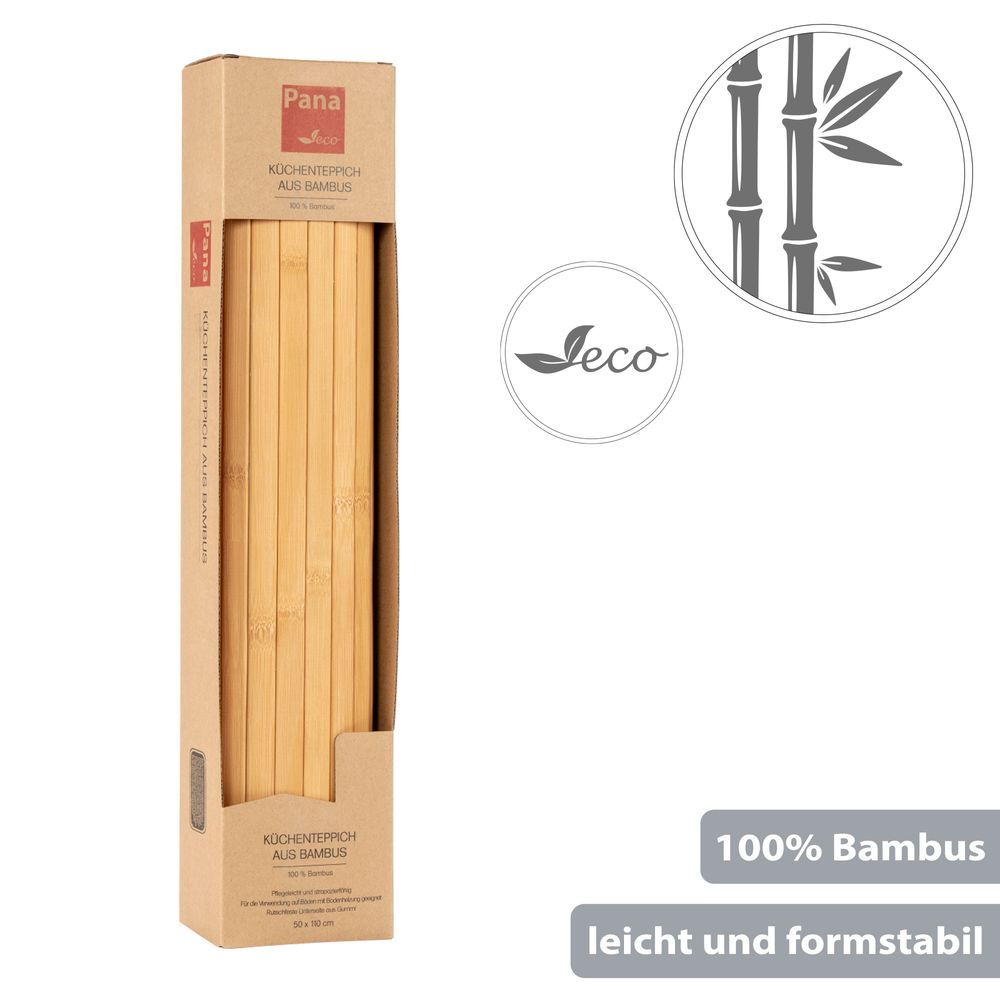 PANA® ECO Bambus Küchenläufer • Natur • versch. Größen