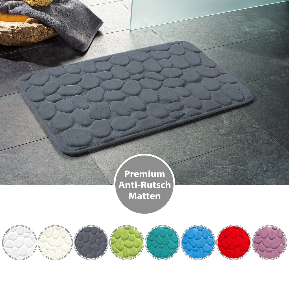 PANA® Badematte mit Memory Foam im Stein Design • versch. Farben