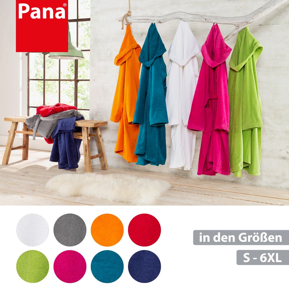 PANA® Baumwoll-Bademantel mit Kapuze • versch. Farben & Größend