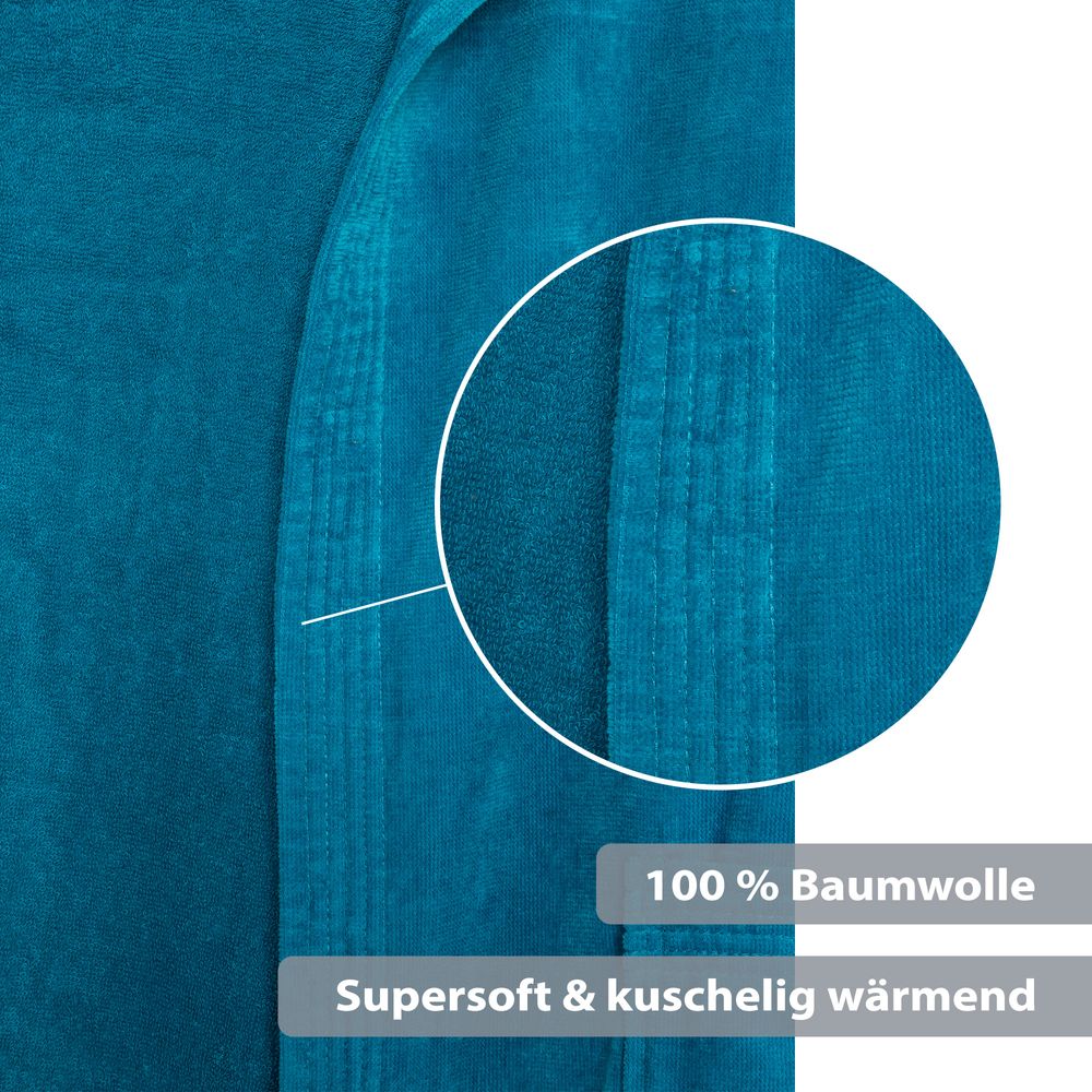 PANA® Baumwoll-Bademantel mit Kapuze • versch. Farben & Größend