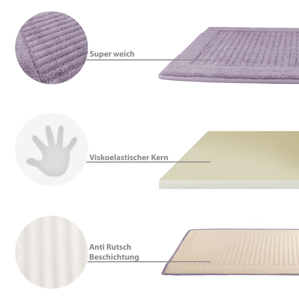 PANA® Memoryfoam Frottee Badematte • 50x80 cm • versch. Farben